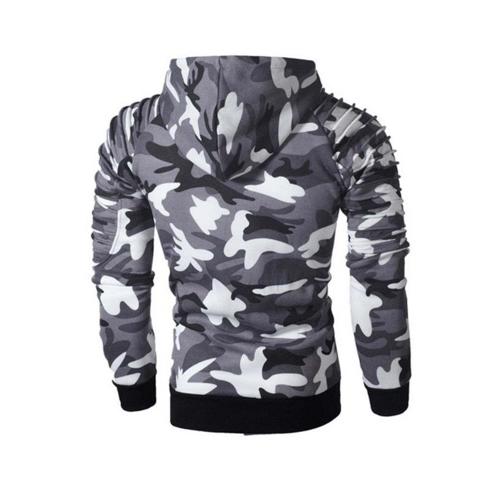 Camo Plissert Hettegenser