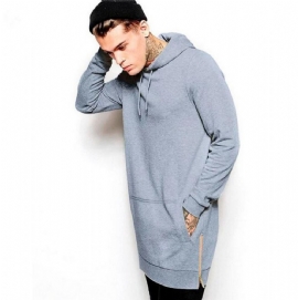 Fleece Hip Hop Longline Fashion Hettegenser