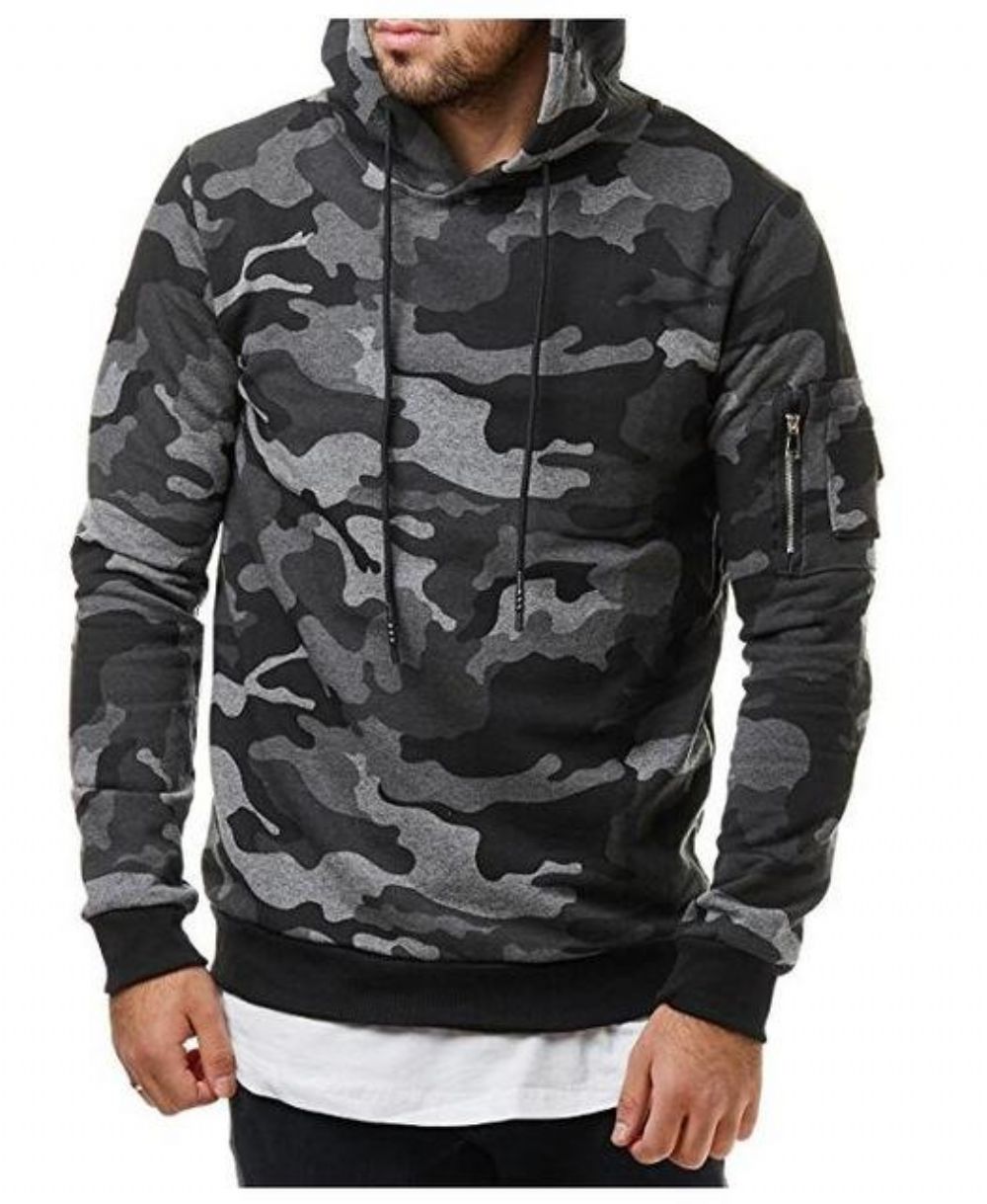 Hette Camouflage Genser For Menn