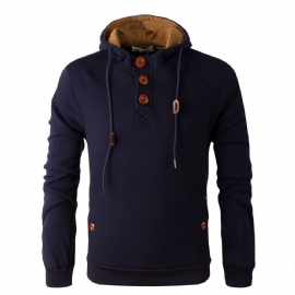Hettegenser I Fleece Med Treknapper