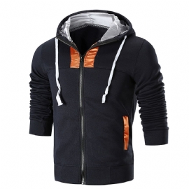 Patchwork Hettegenser Med Glidelås For Menn