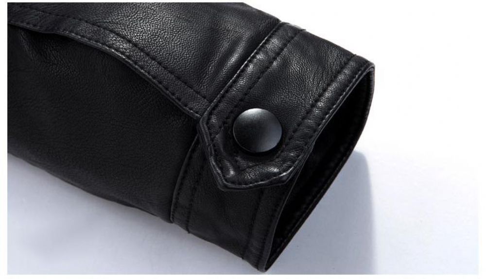 Biker Style Slim Fit Pu-skinnjakke