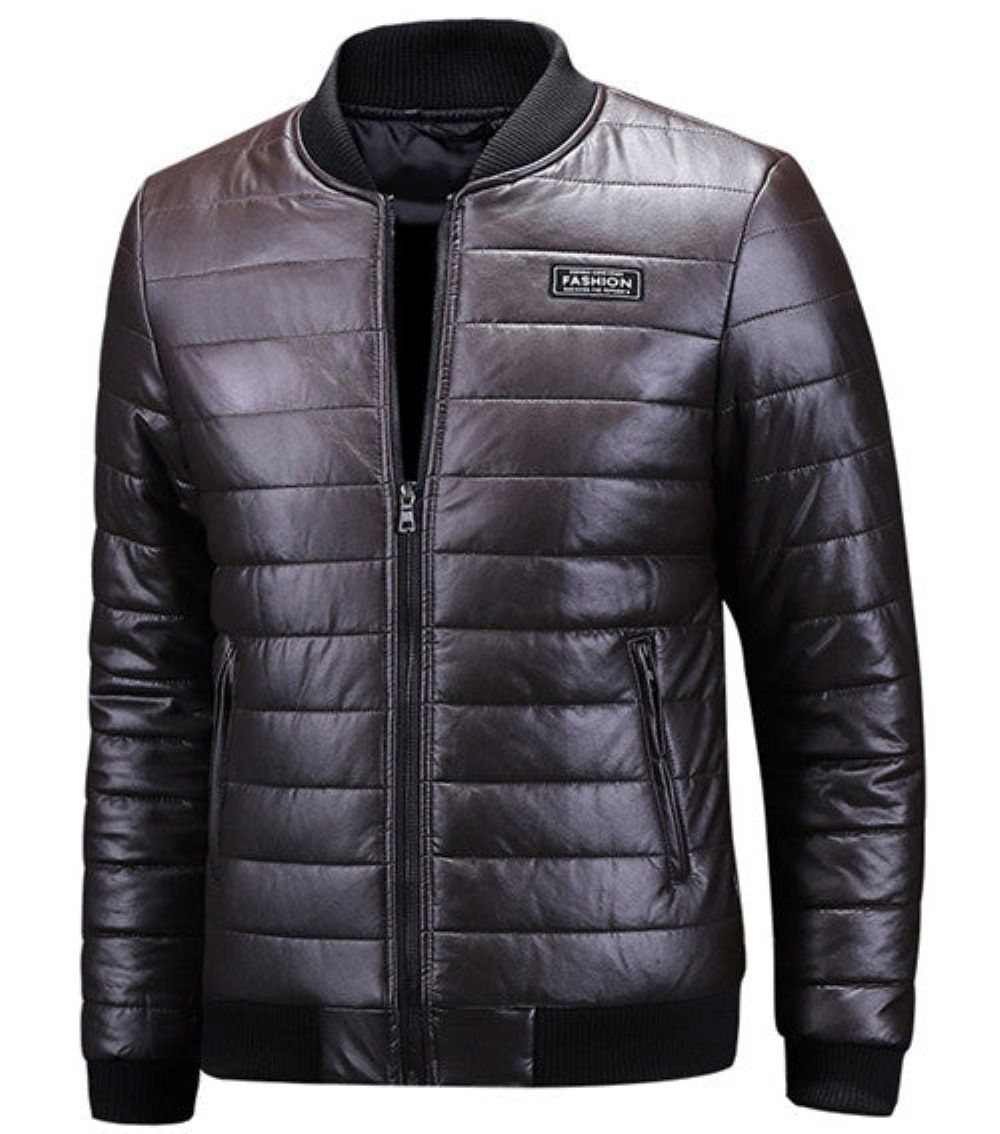 Designer Vinter Varm Skinnjakke