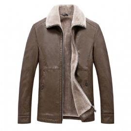 Fortykket Lapel Skinnjakke