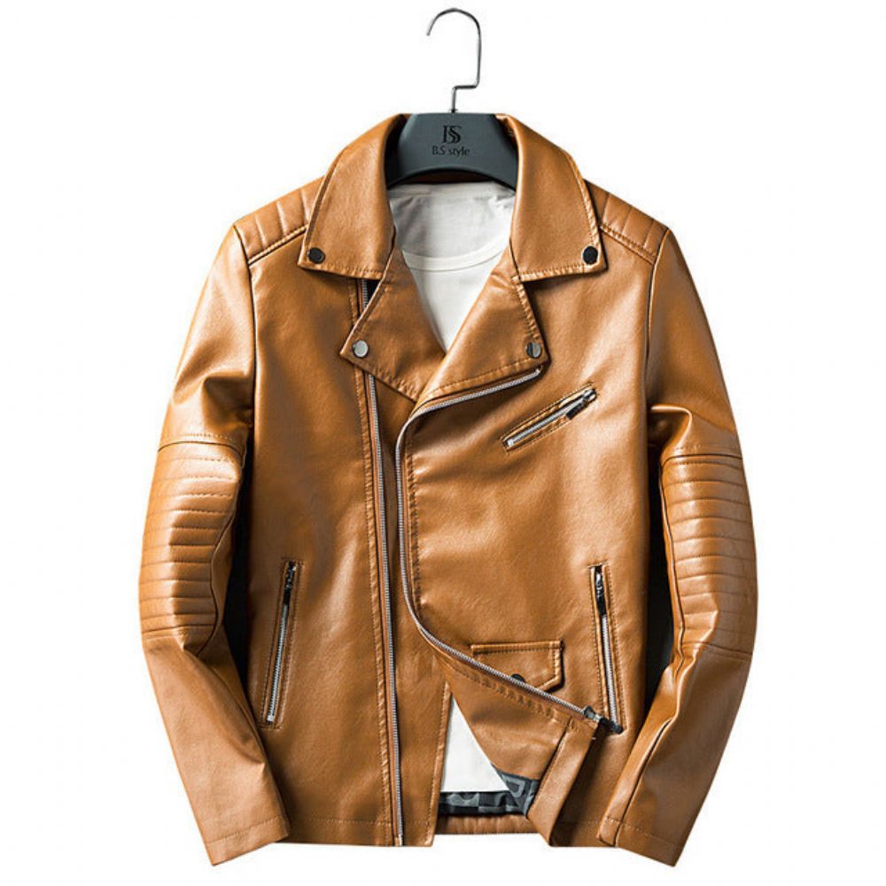 Streetwear Moto-jakke I Pu-skinn