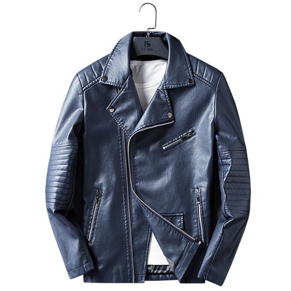 Streetwear Moto-jakke I Pu-skinn