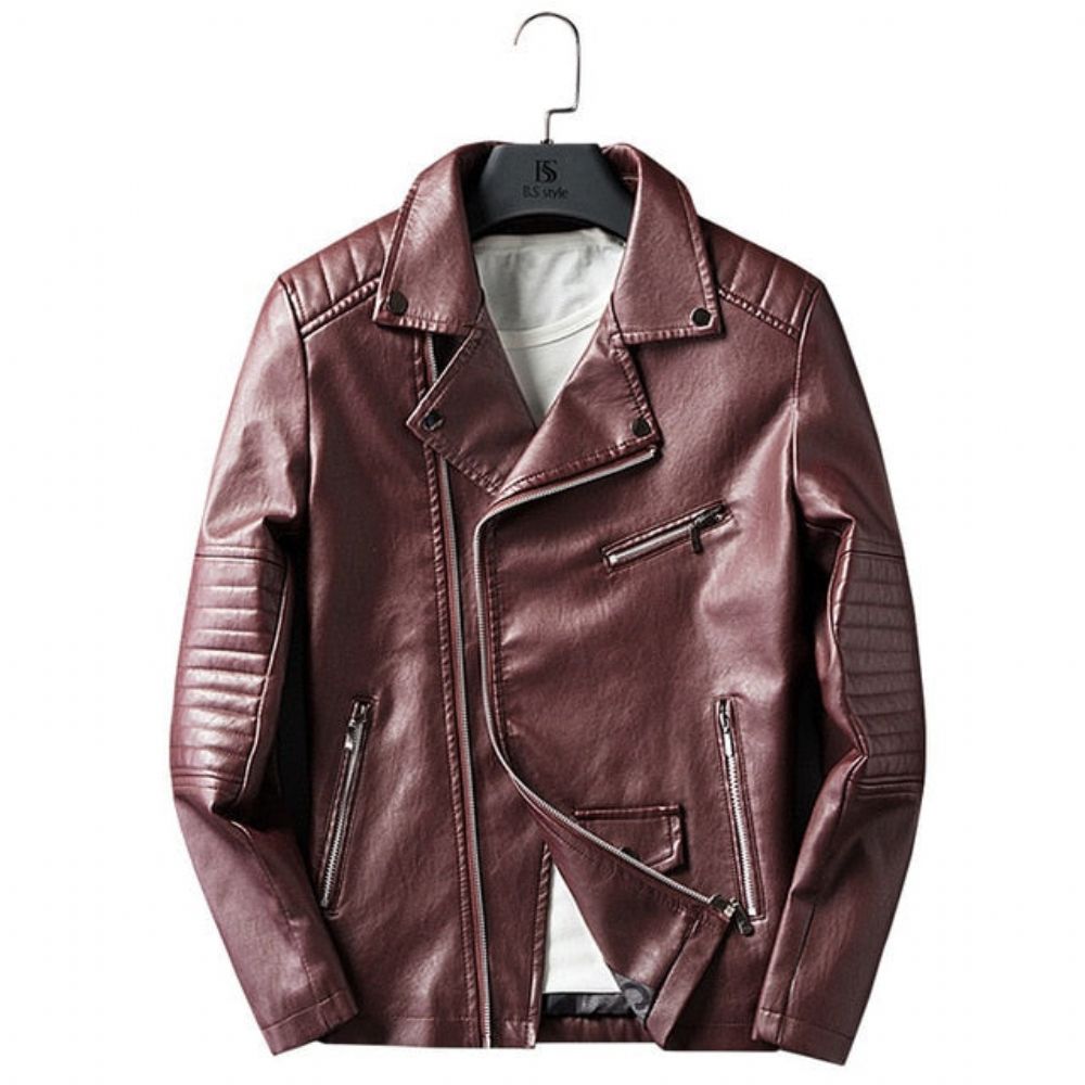 Streetwear Moto-jakke I Pu-skinn