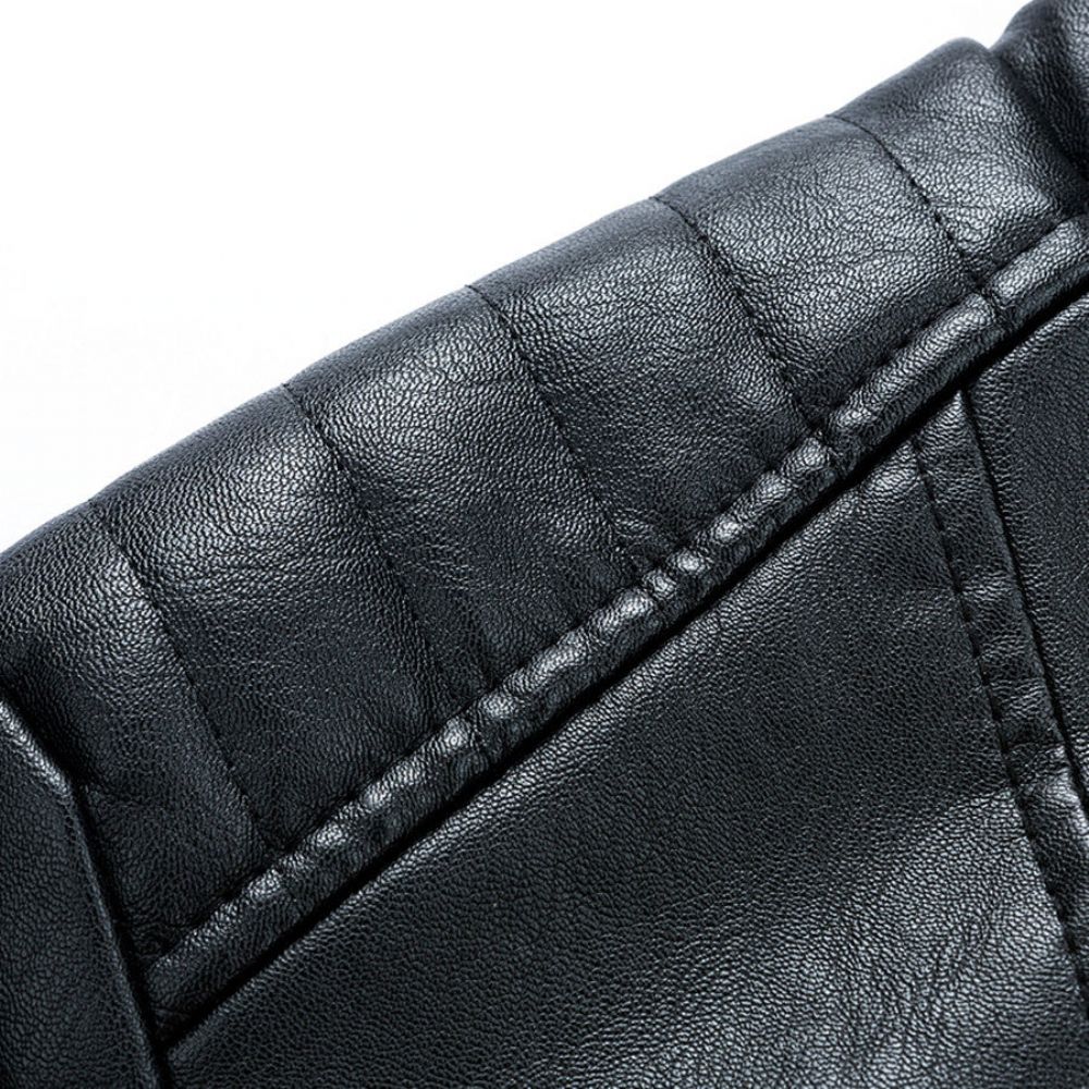 Streetwear Moto-jakke I Pu-skinn