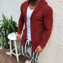 Åpen Cardigan Med Drapert Hette Foran