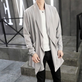 Casual Cardigan Med Drapert Høstkrage