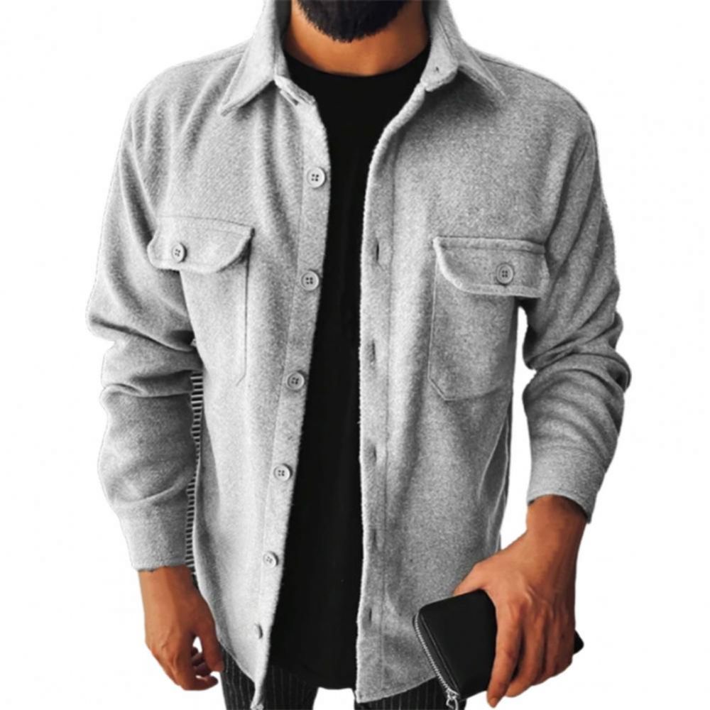 Streetwear Outwear Turn-down Krage Cardigan