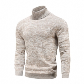 Vinter Turtleneck Strikket Genser I Bomull