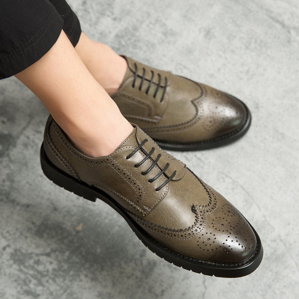 Menn Brogue British Casual Leather Dress Sko