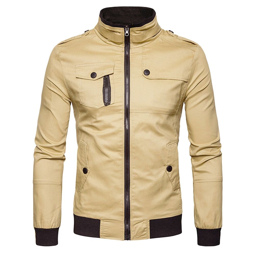 Epaulet Design Lommer Zip Up Jacket