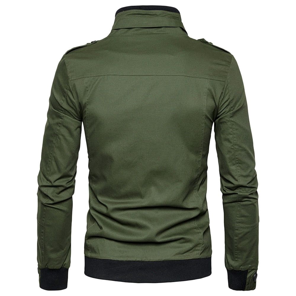 Epaulet Design Lommer Zip Up Jacket