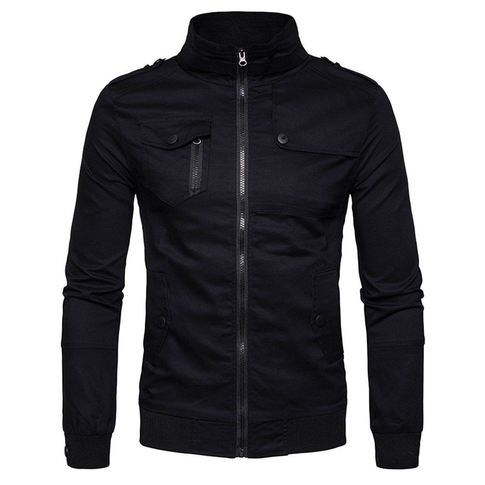 Epaulet Design Lommer Zip Up Jacket