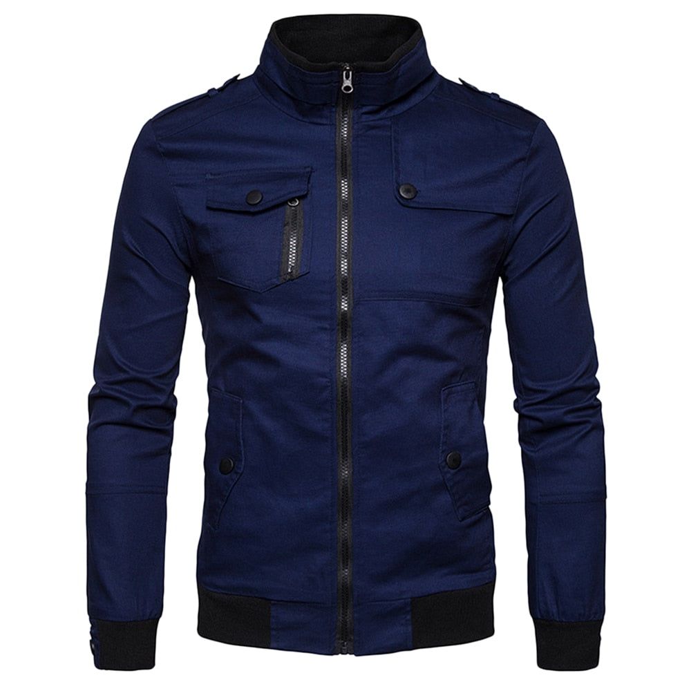 Epaulet Design Lommer Zip Up Jacket