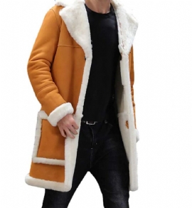 Parka Fall Warm Plain Pocket Long Trench Coat