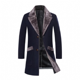 Skjøtekrage Ull Casual Trench Overcoat