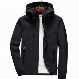 Slim Fit Casual Windbreaker-jakke For Menn