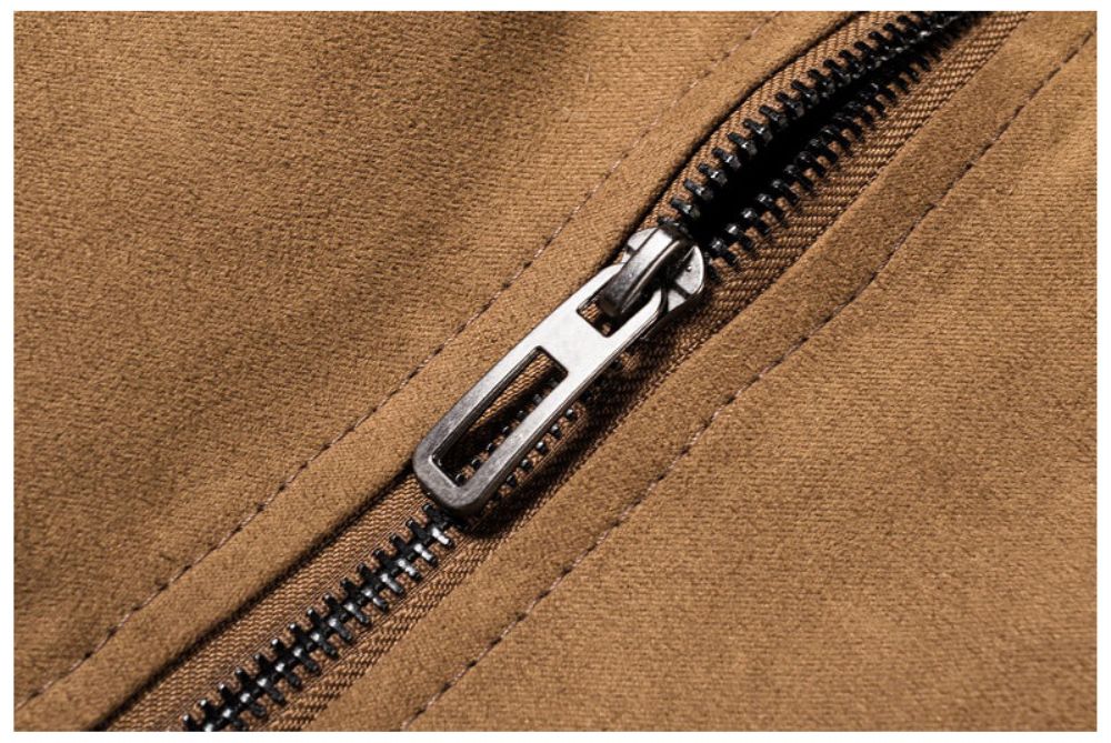 Streetwear Vintage Style Bomberjakke I Semsket Skinn