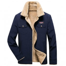 Tykk Varm Fleece Vindtett Jakke