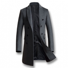 Varm Forretningsmann I Ull Lang Peacoat