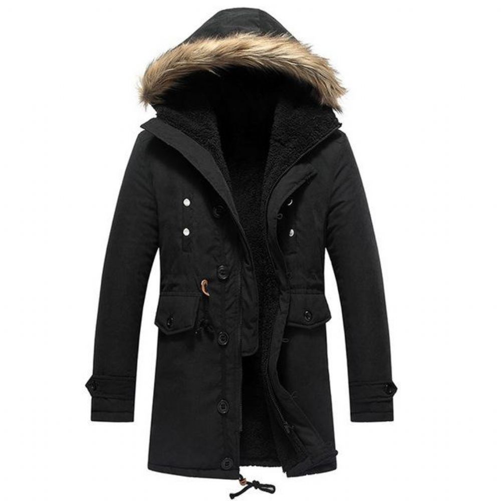 Vinter Varm Single Breasted Solid Menn Coat