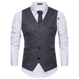 England Style Stripe Formell Vest