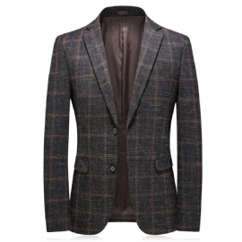 Tweed Rutet Blazer Med Albuelapp