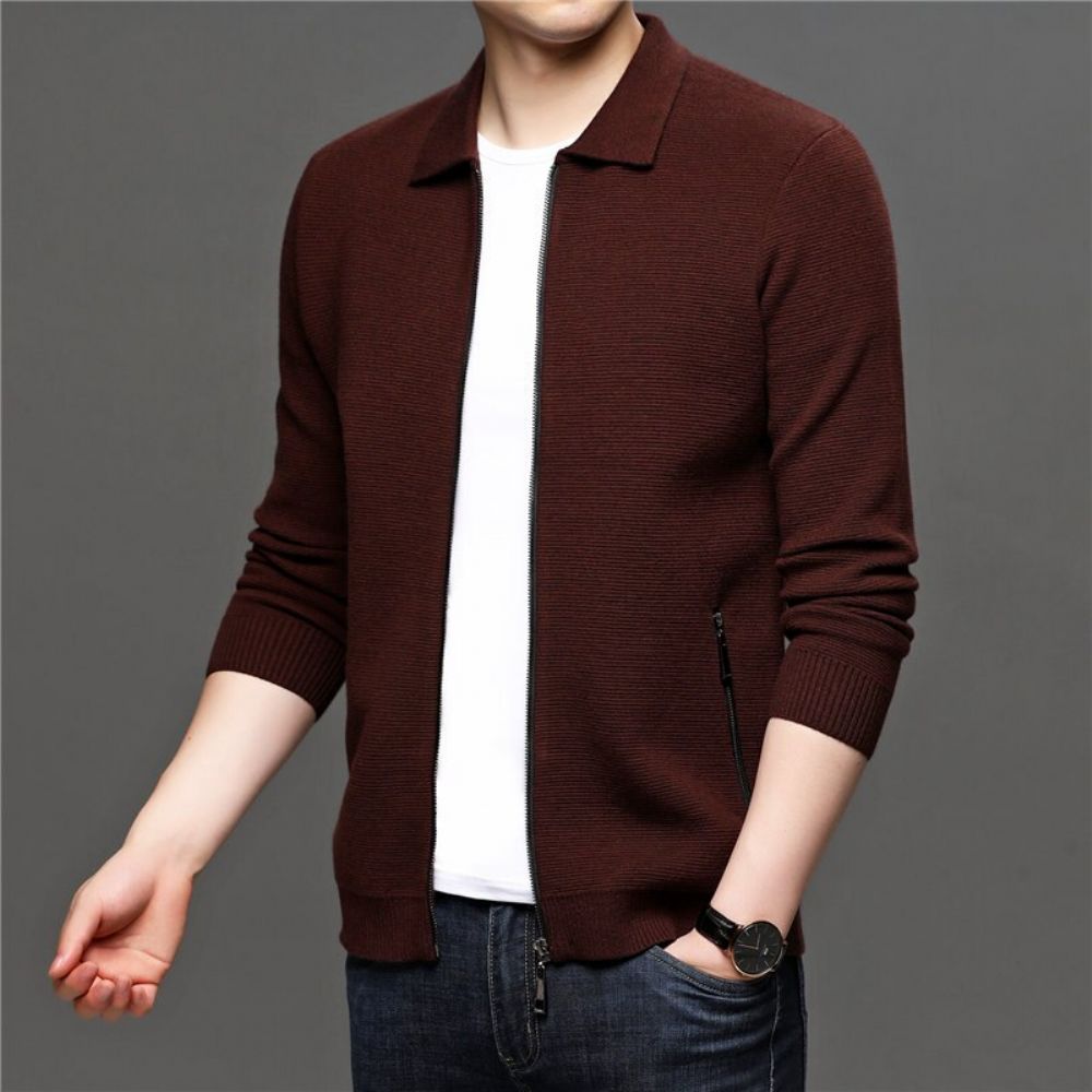 Tykk Varm Ullgenser Cardigan