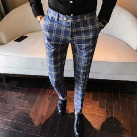Rutete Business Slim Fit-bukser