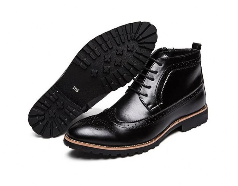Ankel Brogues Boots Med Glidelås