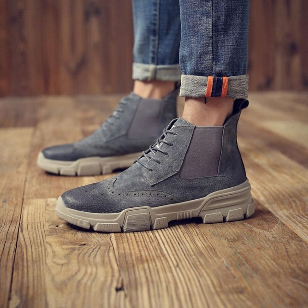 Komfortable Slip On Boots Med Snøre