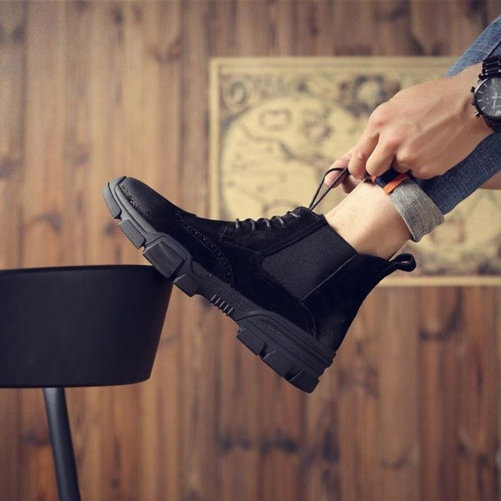 Komfortable Slip On Boots Med Snøre
