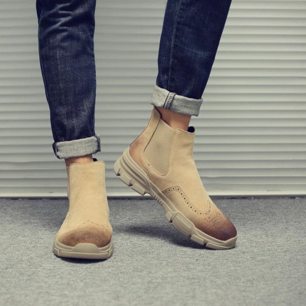 Komfortable Slip On Boots Med Snøre