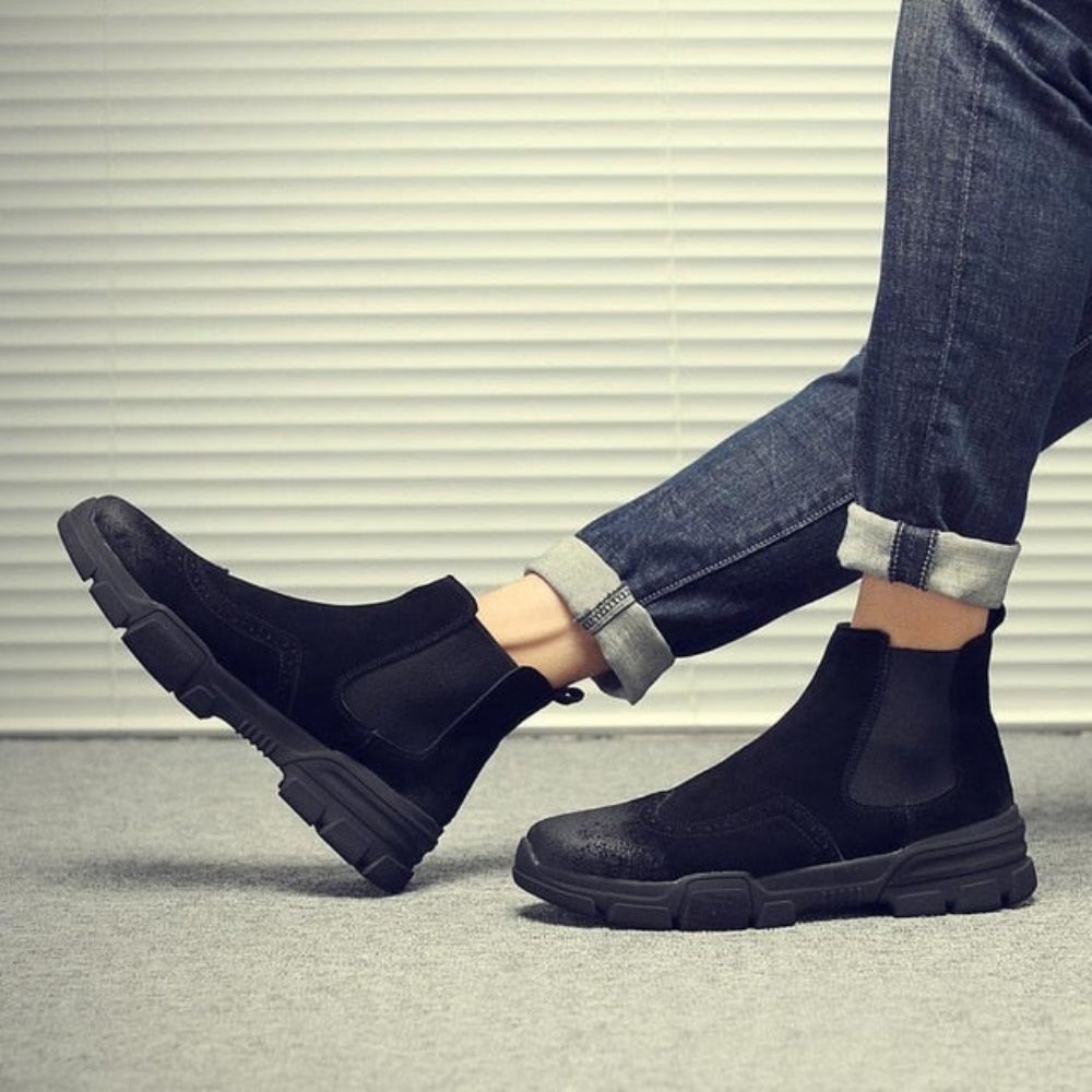 Komfortable Slip On Boots Med Snøre