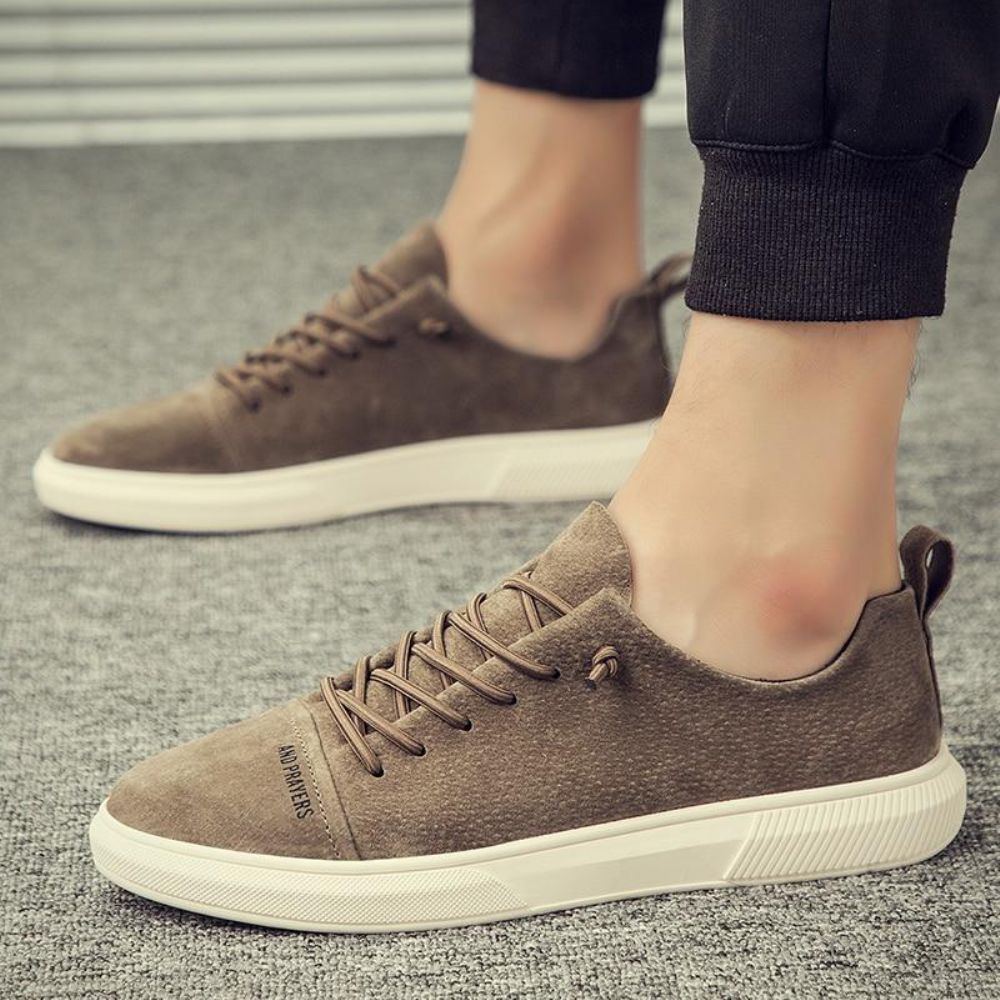 Designer Sneakers I Britisk Stil Semsket Skinn
