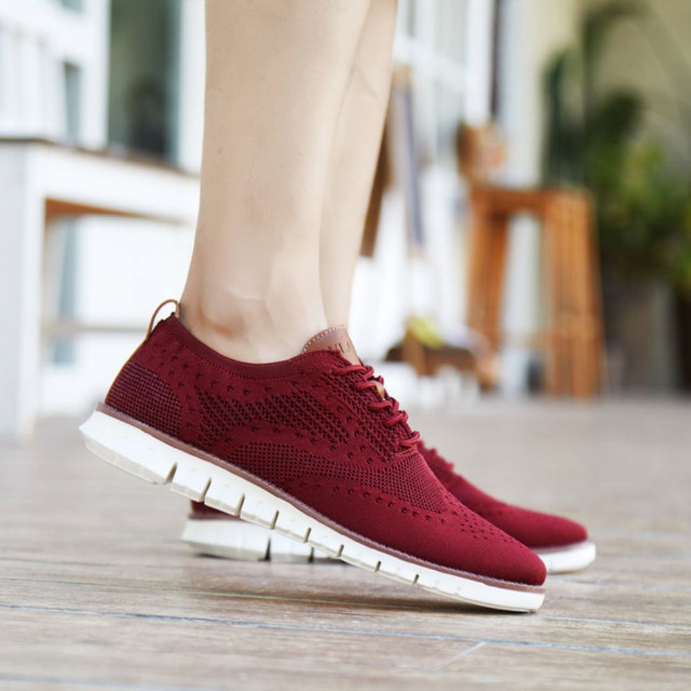 Strikkede Mesh Shallow Lace Up Lette Joggesko