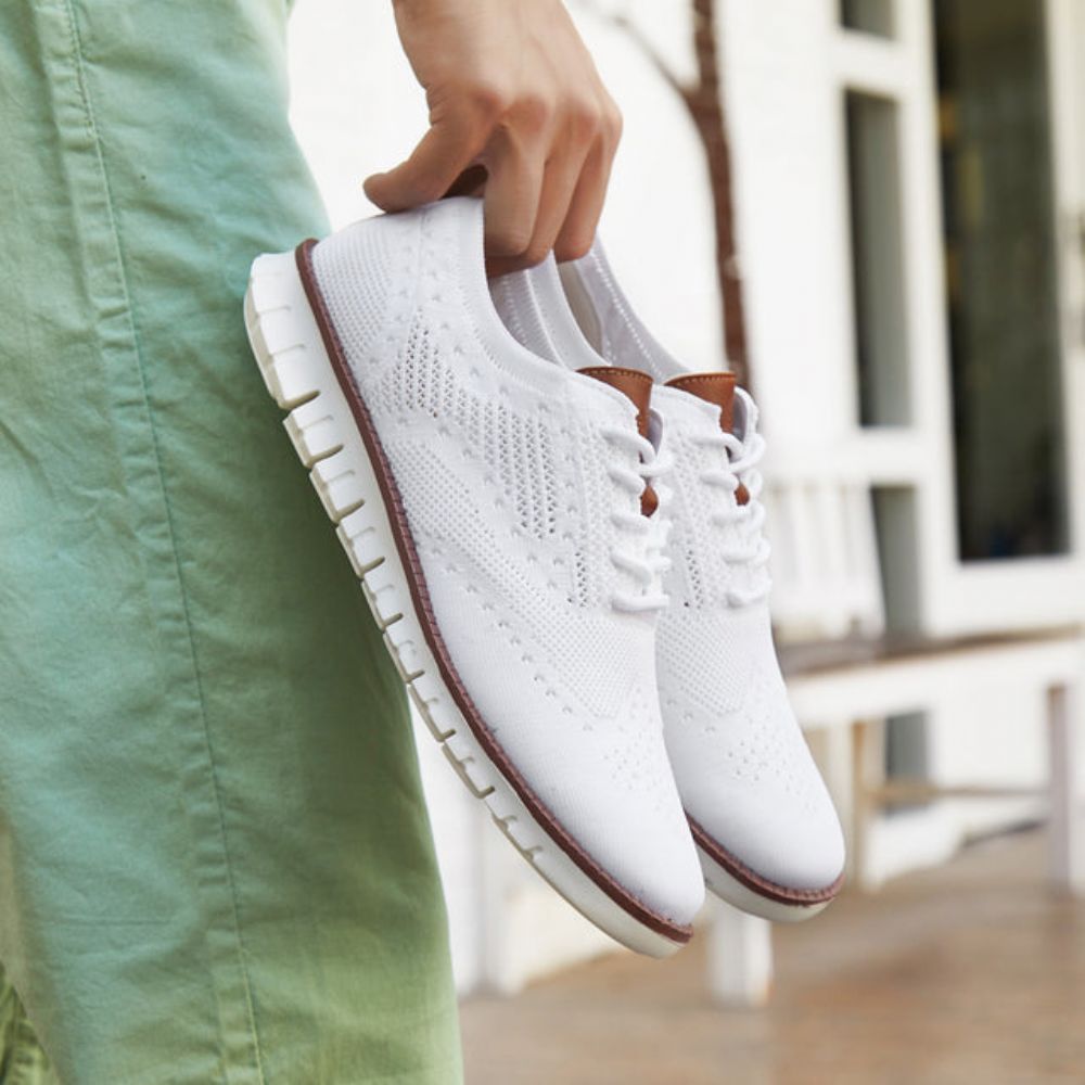 Strikkede Mesh Shallow Lace Up Lette Joggesko