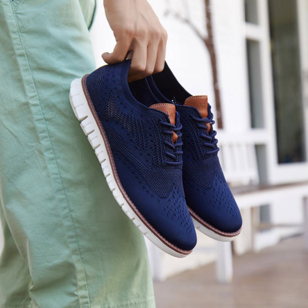 Strikkede Mesh Shallow Lace Up Lette Joggesko