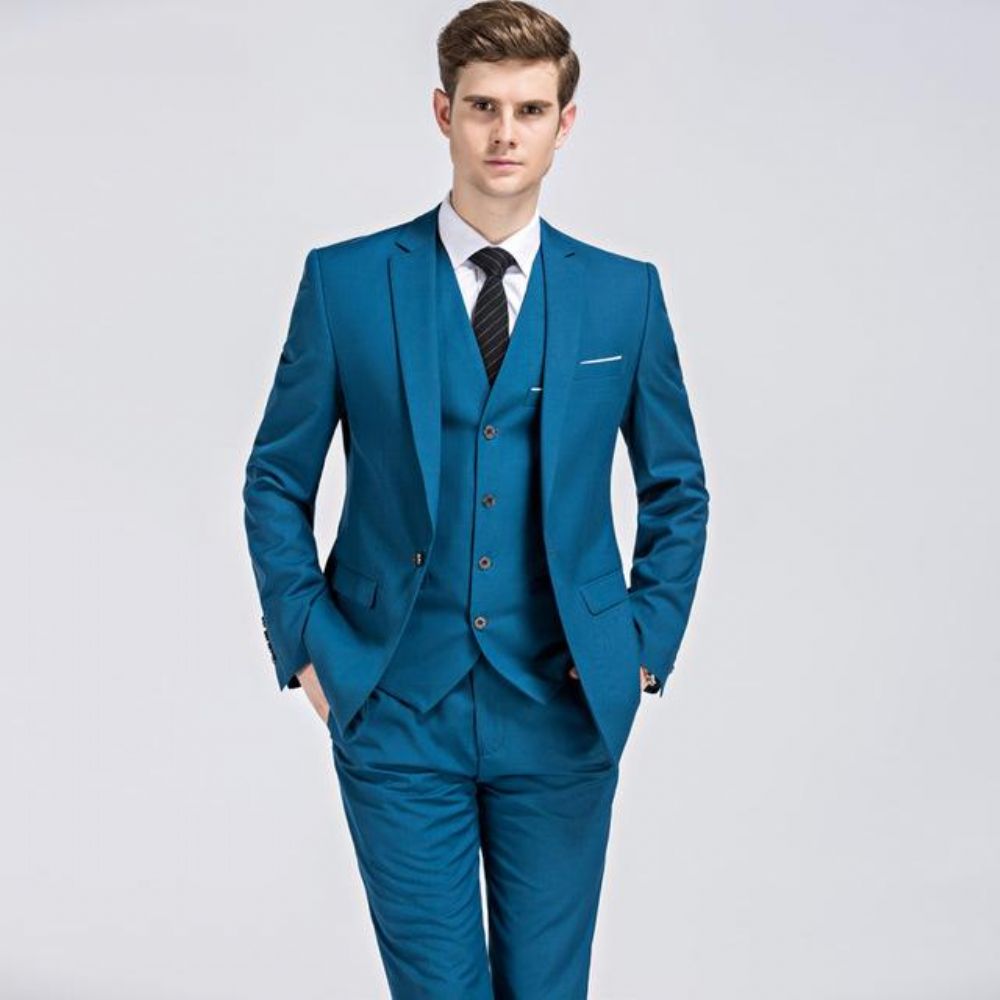 - Luksus Slim Fit 3-delers Dress (jakke + Vest + Bukser)