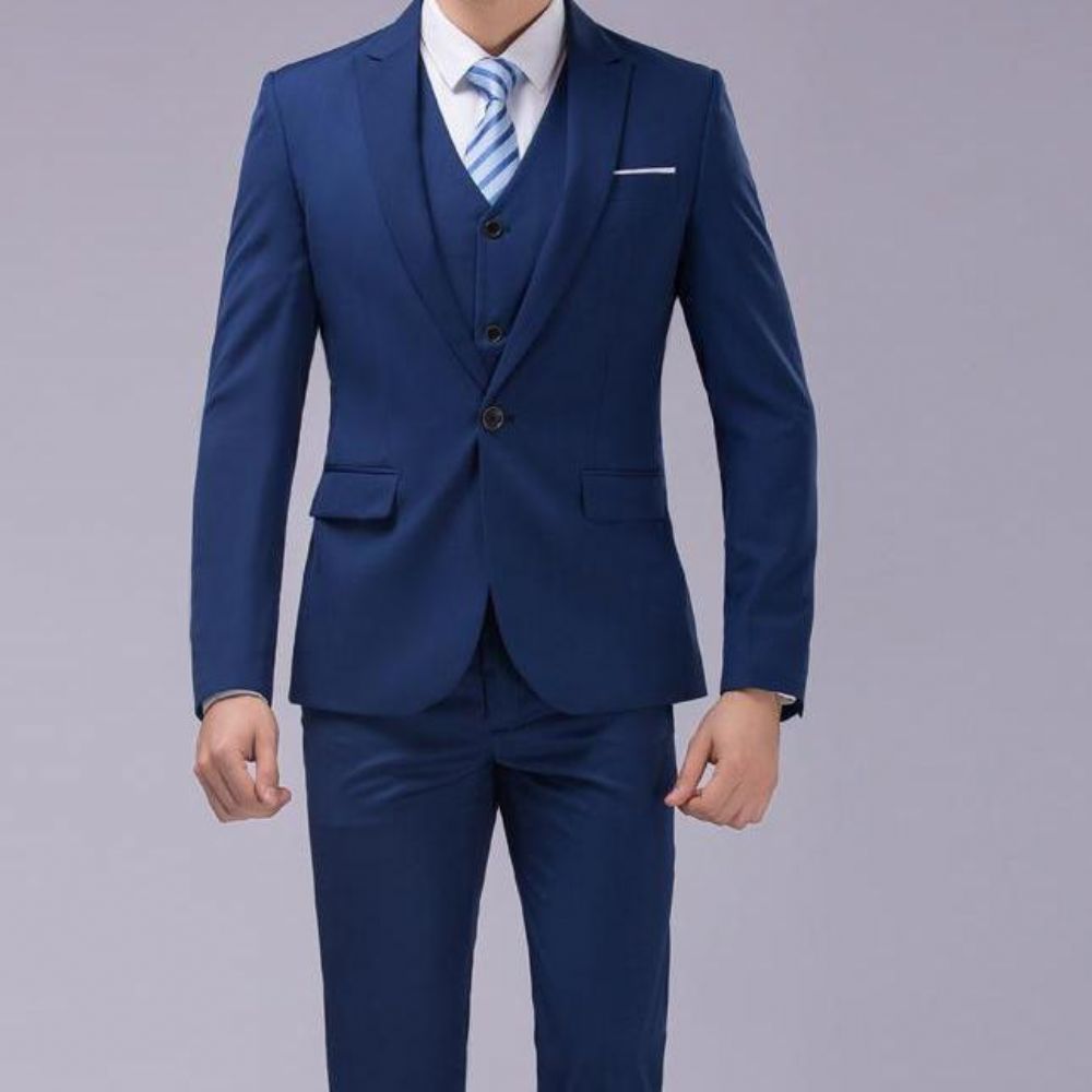- Luksus Slim Fit 3-delers Dress (jakke + Vest + Bukser)