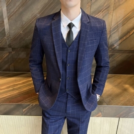 Business Casual Plaid High-end 3-delt England-drakt
