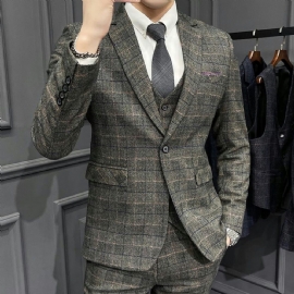 Designer Business Plaid 3-delt England-drakt