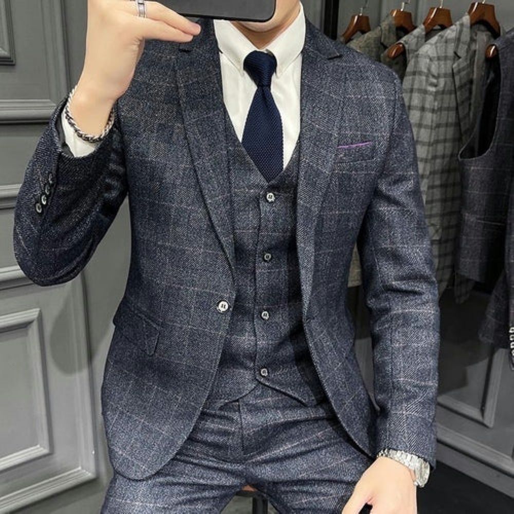 Designer Business Plaid 3-delt England-drakt