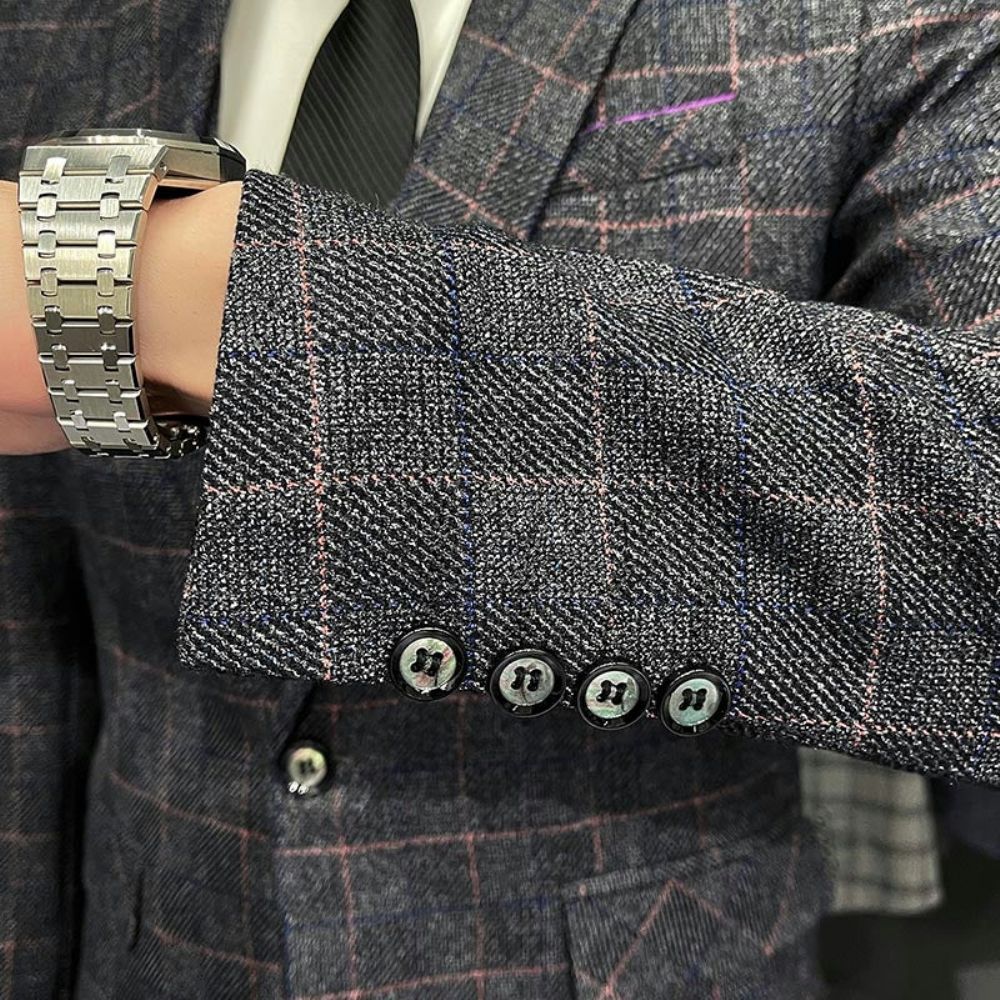 Designer Business Plaid 3-delt England-drakt