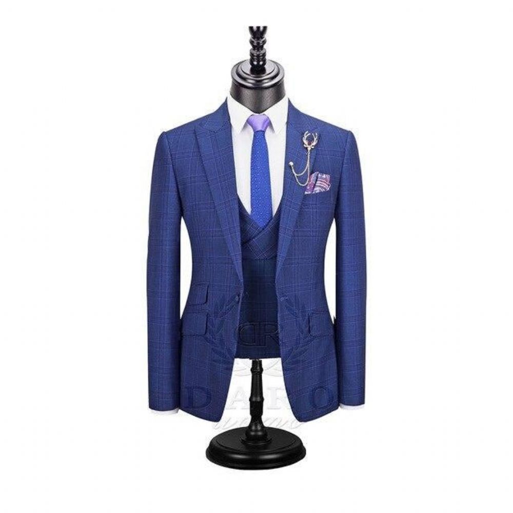 Elegant Mote Pledd Slim Fit 3-delers Dress