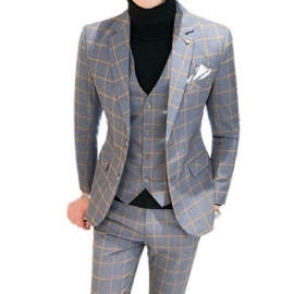 Luksus Business Formell Pledd Slim Fit-drakt