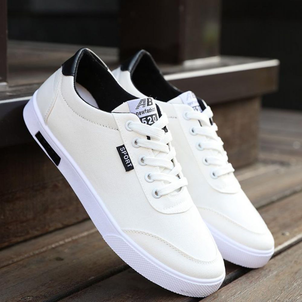 Hvite Canvas Trend Joggesko